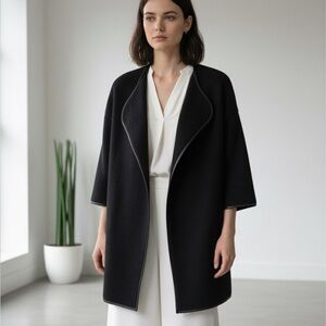 Vince dark grey black wool alpaca cashmere open front cardigan jacket - Small